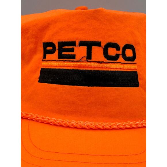 VTG Petco Fishing And Rental Tools Adult Neon Orange Trucker Hat Cap Rope - Picture 3 of 9